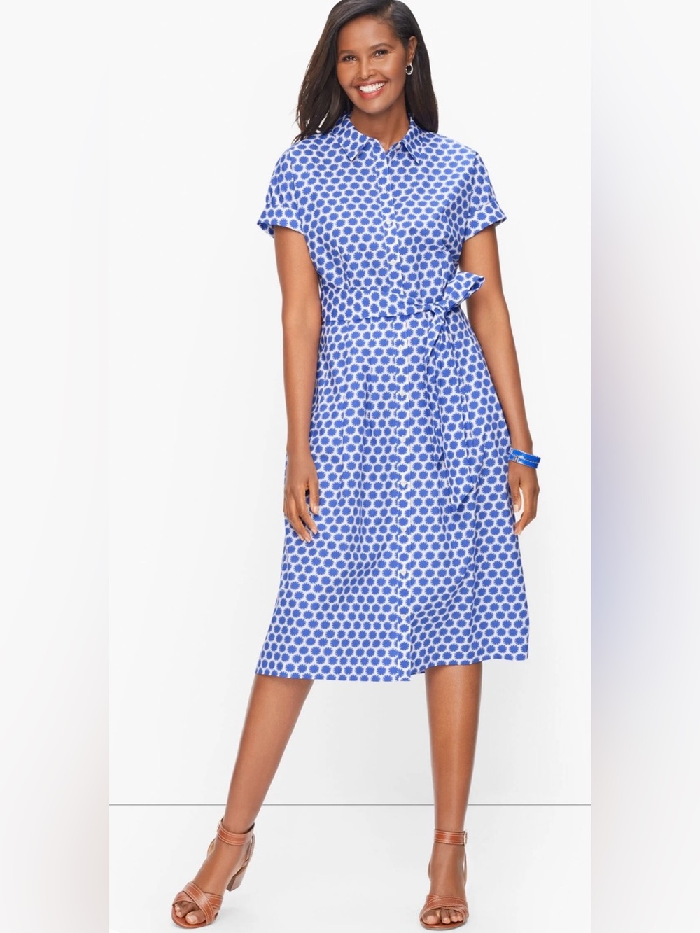 Talbots Cotton Dolman Sleeve Shirtdress Size 12P Petite